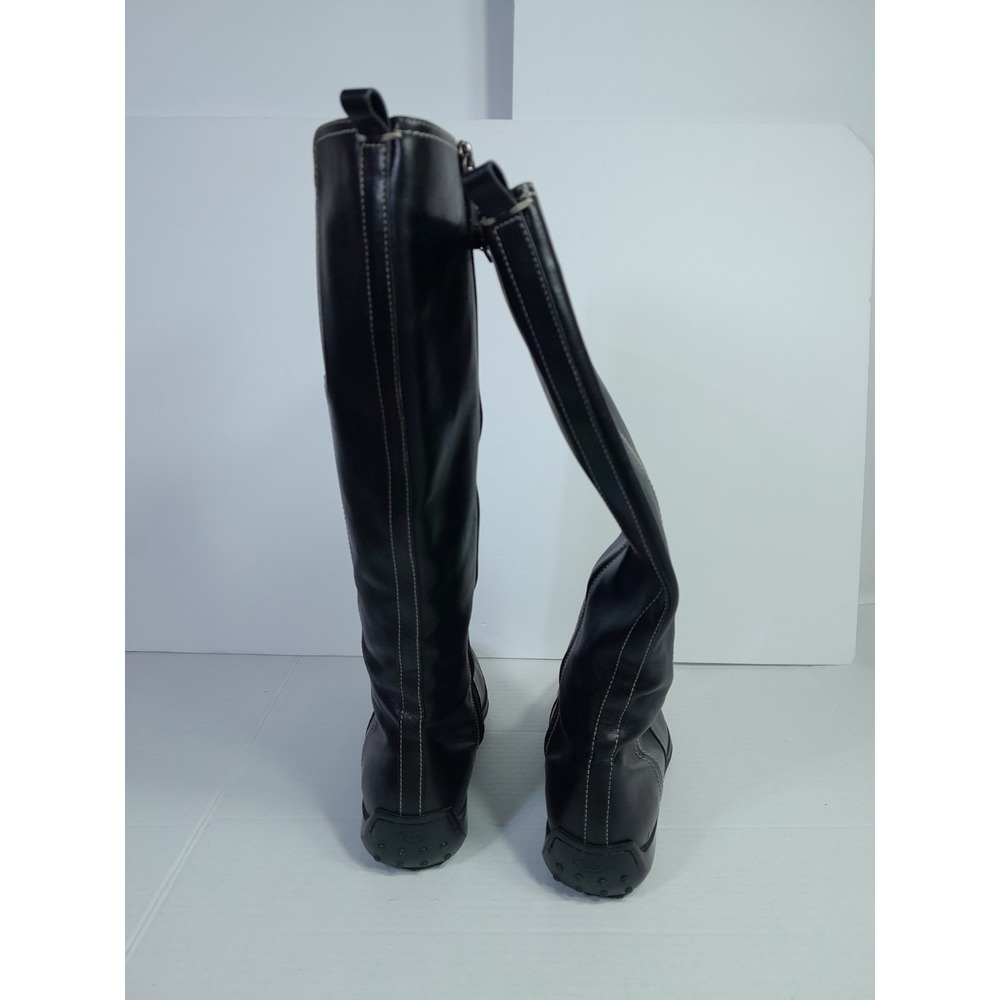 Tod's High Riding Boot Black EU 38.5 / US 8.5 Women Side Zip - Picture 6 of 13